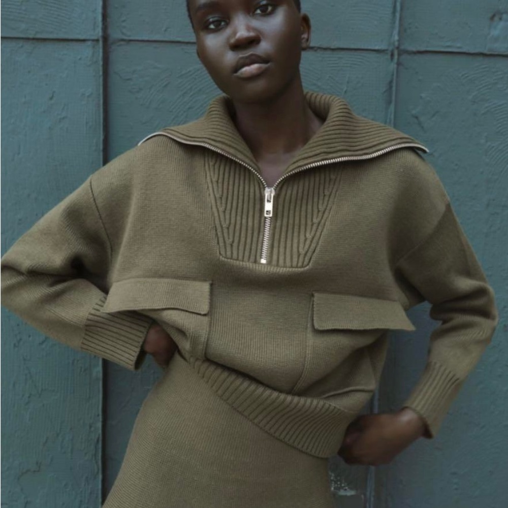 Zara Olive Green Sweater